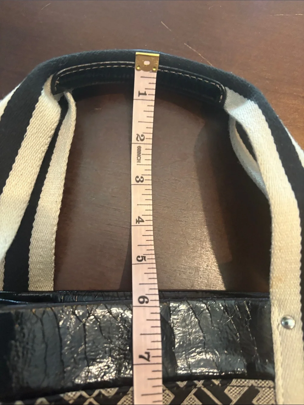 Tommy Hilfiger Black & Cream Signature Jacquard Tote